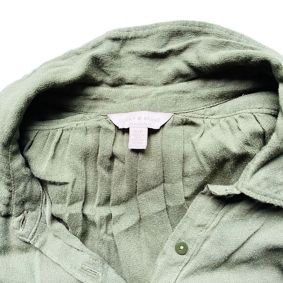 Lucky Brand Army Green Short Sleeve Top Size Small - Picture 5 of 5